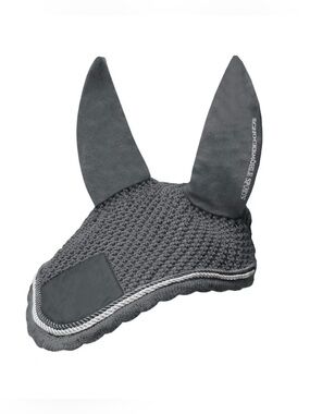 Schockemohle Fly Hood Neo Star Graphite Gray Full Size Ear Bonnet Crochet